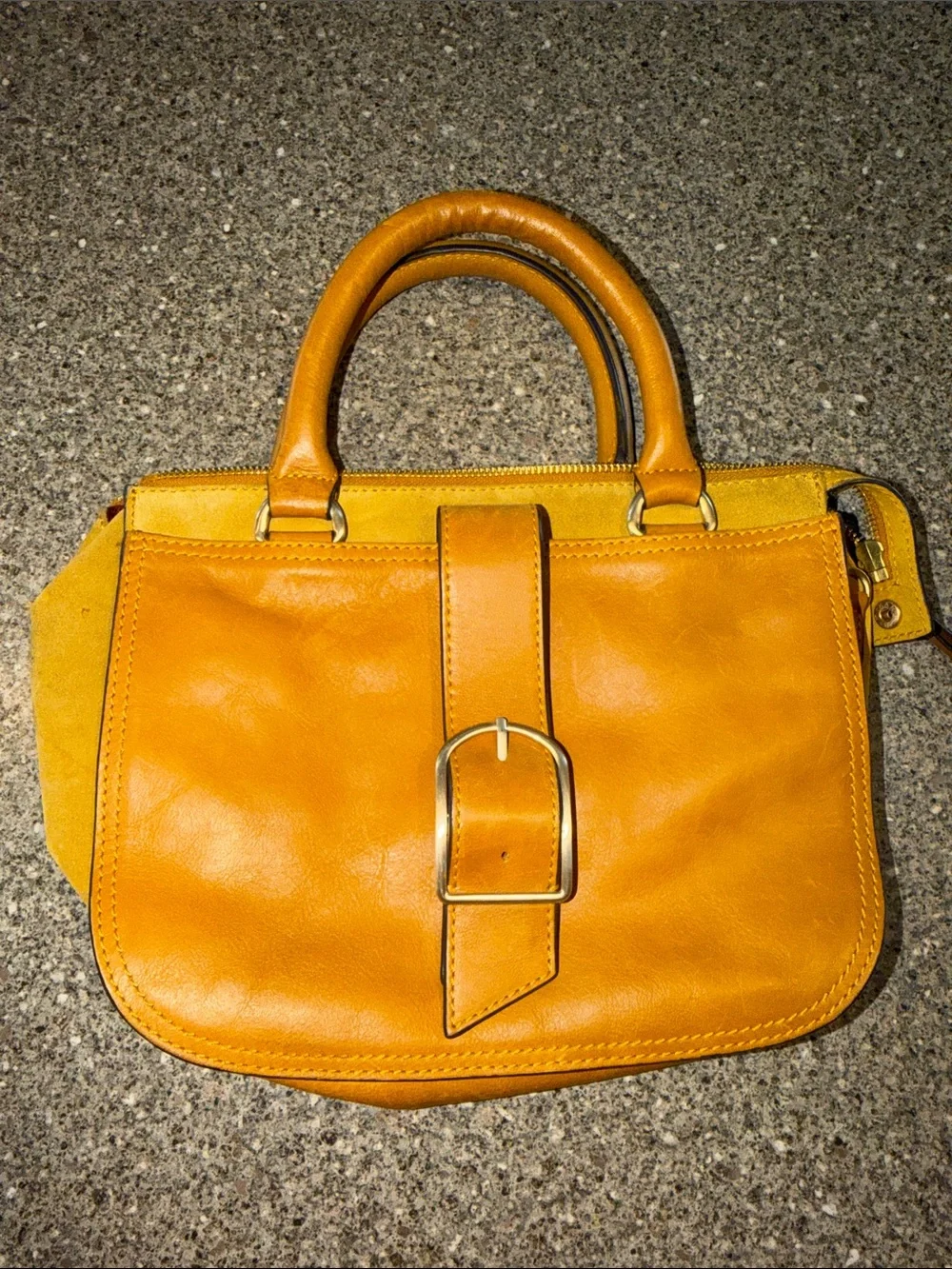 Marks & Spencer Mustard Yellow Leather Top-Handle Satchel
